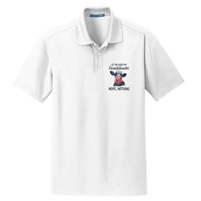 Let Me Check My Giveashitometer Nope Nothing Funny Cow Dry Zone Grid Polo