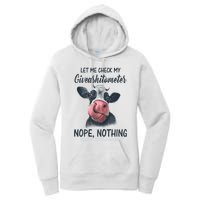 Let Me Check My Giveashitometer Nope Nothing Funny Cow Women's Pullover Hoodie
