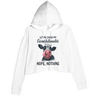 Let Me Check My Giveashitometer Nope Nothing Funny Cow Crop Fleece Hoodie