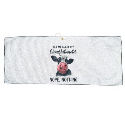 Let Me Check My Giveashitometer Nope Nothing Funny Cow Large Microfiber Waffle Golf Towel