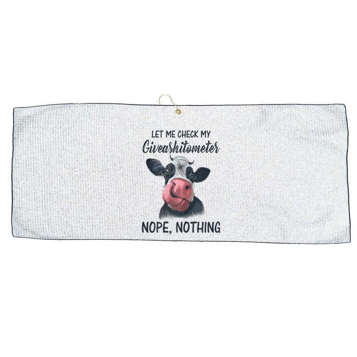 Let Me Check My Giveashitometer Nope Nothing Funny Cow Large Microfiber Waffle Golf Towel