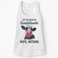 Let Me Check My Giveashitometer Nope Nothing Funny Cow Womens Tank Top