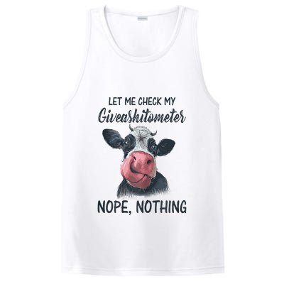 Let Me Check My Giveashitometer Nope Nothing Funny Cow PosiCharge Competitor Tank