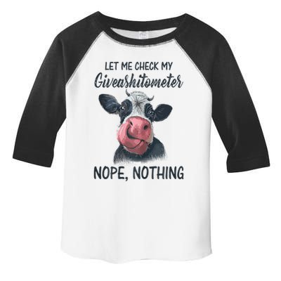 Let Me Check My Giveashitometer Nope Nothing Funny Cow Toddler Fine Jersey T-Shirt