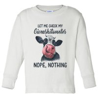 Let Me Check My Giveashitometer Nope Nothing Funny Cow Toddler Long Sleeve Shirt