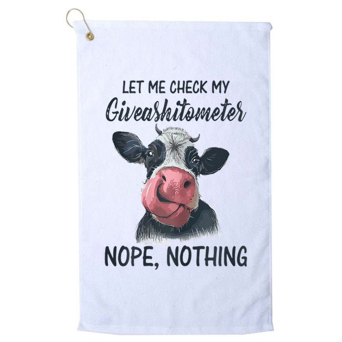 Let Me Check My Giveashitometer Nope Nothing Funny Cow Golf Towel