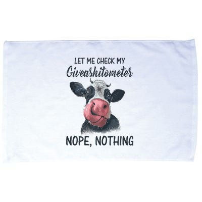 Let Me Check My Giveashitometer Nope Nothing Funny Cow Microfiber Hand Towel