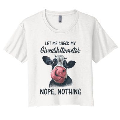 Let Me Check My Giveashitometer Nope Nothing Funny Cow Crop Top
