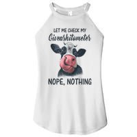 Let Me Check My Giveashitometer Nope Nothing Funny Cow Women's Perfect Tri Rocker Tank