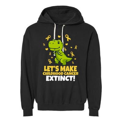 Let's Make Childhood Cancer Extinct Trex Garment-Dyed Fleece Hoodie