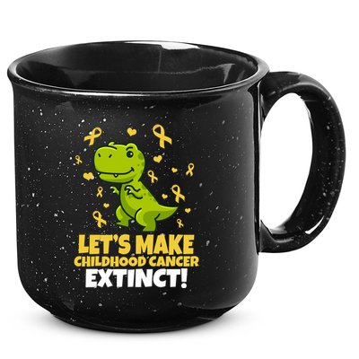 Let's Make Childhood Cancer Extinct Trex 15oz Campfire Ceramic Mug
