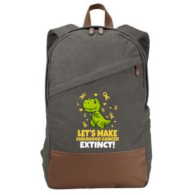 Let's Make Childhood Cancer Extinct Trex Cotton Canvas Backpack