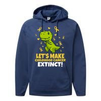 Let's Make Childhood Cancer Extinct Trex Performance Fleece Hoodie