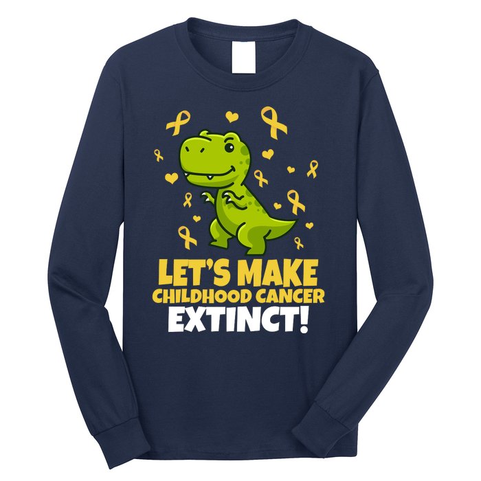 Let's Make Childhood Cancer Extinct Trex Long Sleeve Shirt