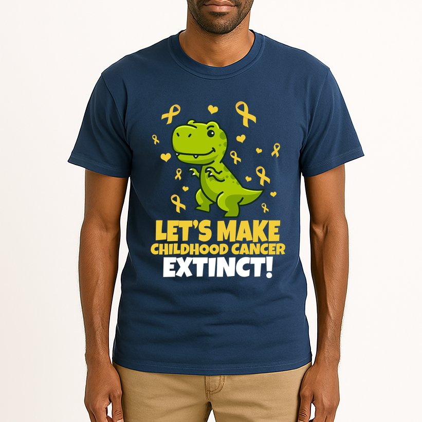 Let's Make Childhood Cancer Extinct Trex Tall T-Shirt