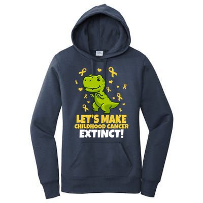 Let's Make Childhood Cancer Extinct Trex Women's Pullover Hoodie