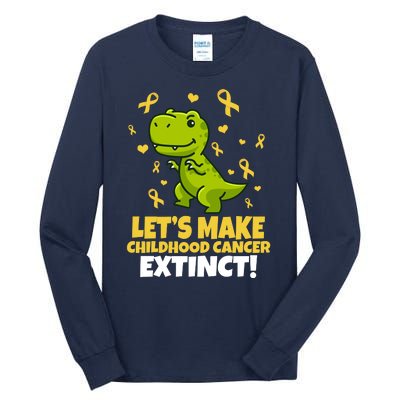 Let's Make Childhood Cancer Extinct Trex Tall Long Sleeve T-Shirt