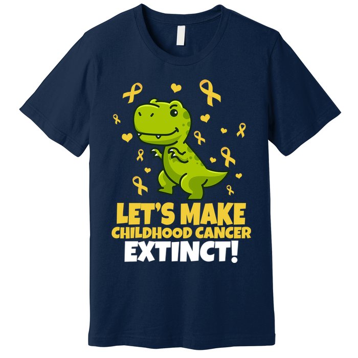 Let's Make Childhood Cancer Extinct Trex Premium T-Shirt