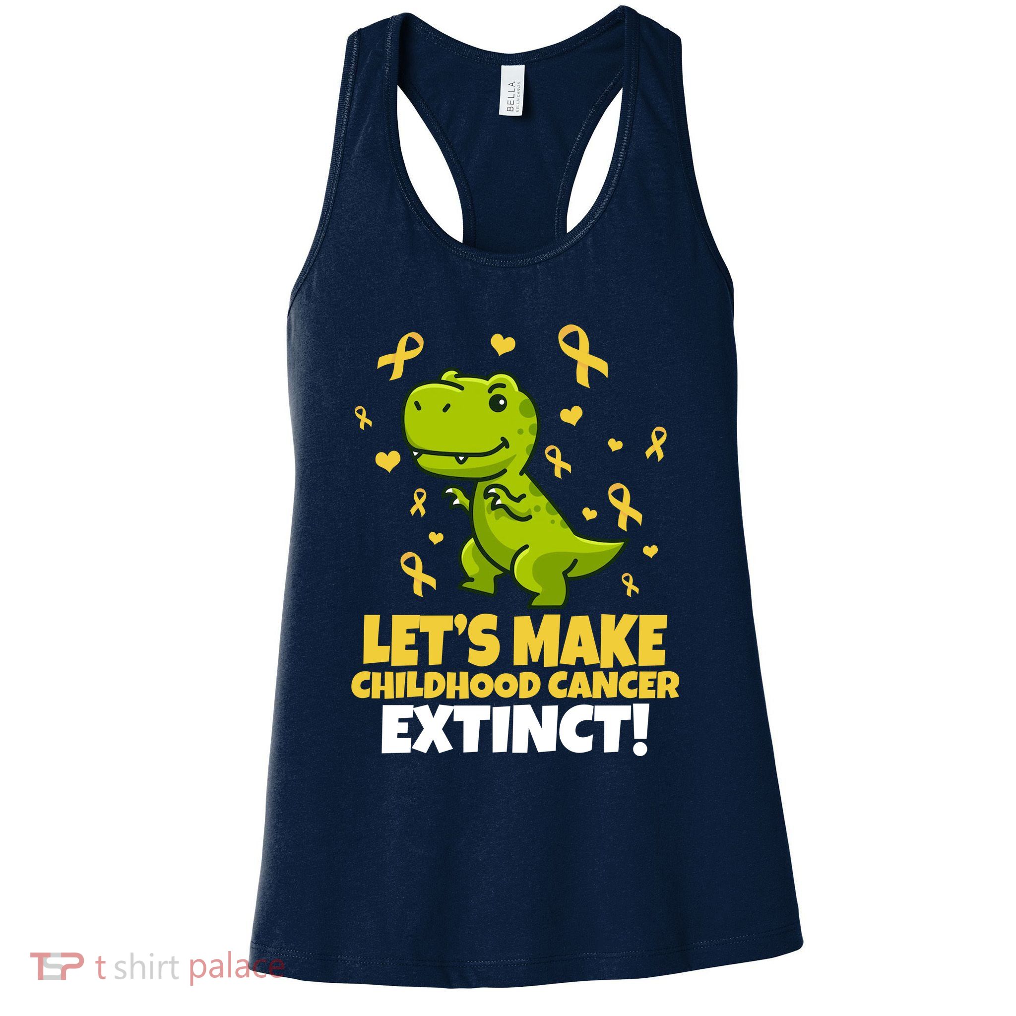 Let's Make Childhood Cancer Extinct Trex Womens Tank Top