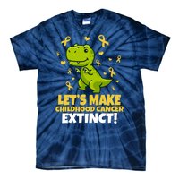 Let's Make Childhood Cancer Extinct Trex Tie-Dye T-Shirt