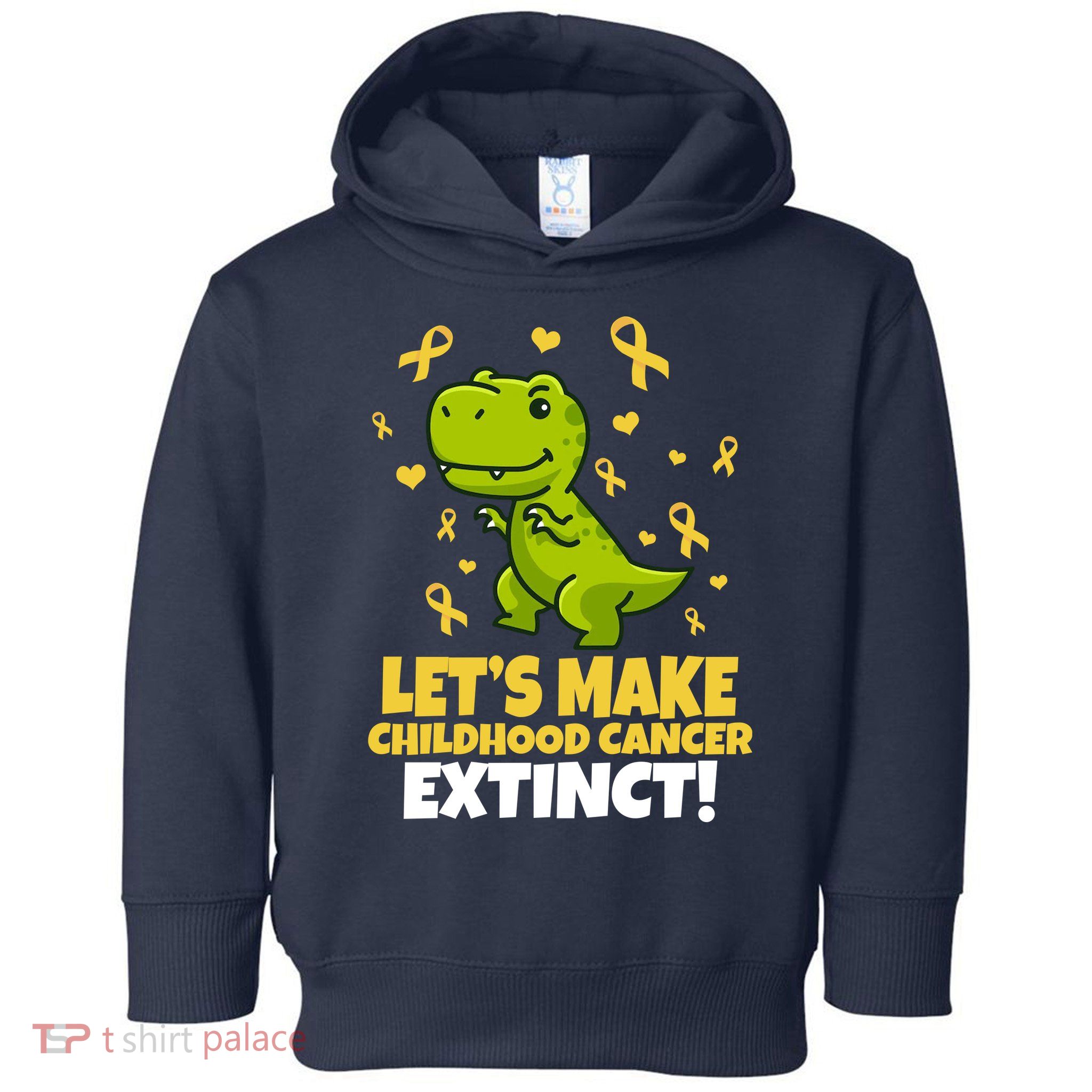 Let's Make Childhood Cancer Extinct Trex Toddler Hoodie