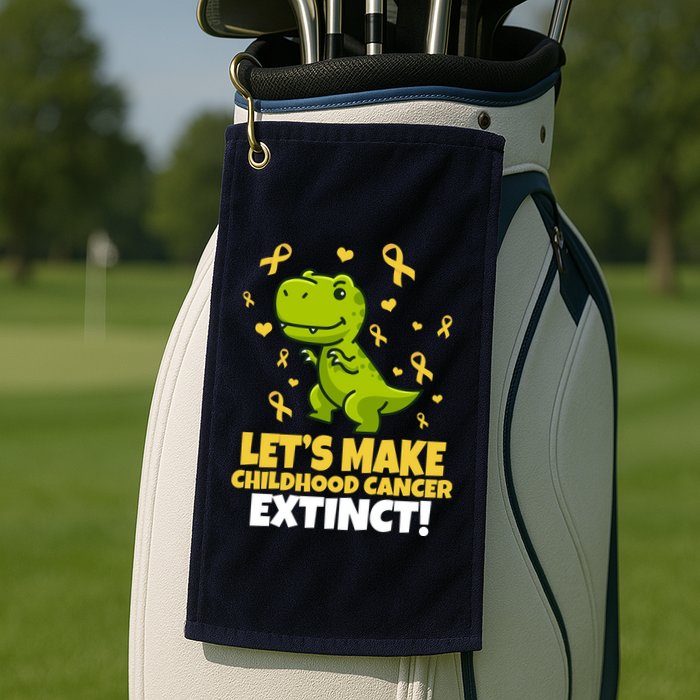 Let's Make Childhood Cancer Extinct Trex Golf Towel