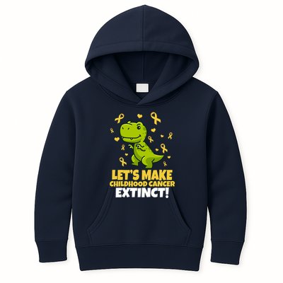 Let's Make Childhood Cancer Extinct Trex Kids Hoodie