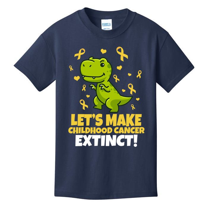 Let's Make Childhood Cancer Extinct Trex Kids T-Shirt