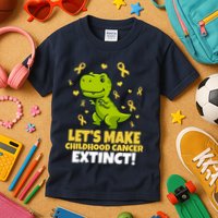 Let's Make Childhood Cancer Extinct Trex Kids T-Shirt