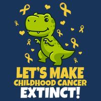 Let's Make Childhood Cancer Extinct Trex Kids T-Shirt