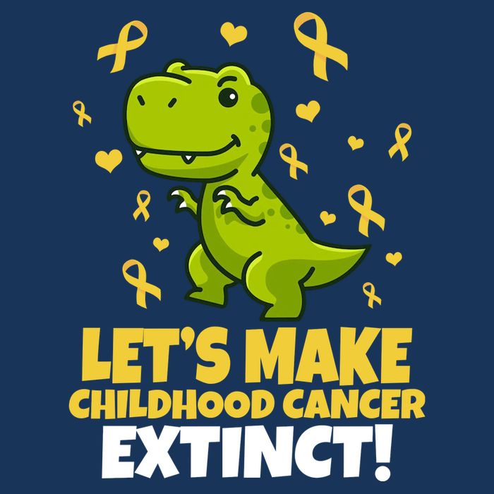 Let's Make Childhood Cancer Extinct Trex Kids T-Shirt