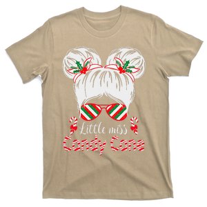 Little Miss Candy Cane Christmas Messy Bungirl T-Shirt