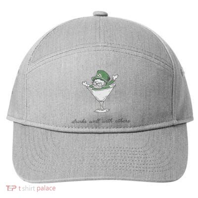 Leprechaun Martini Cocktail St PatrickS Day 7-Panel Snapback Hat