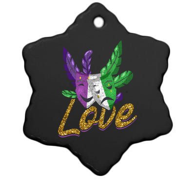 Love Masquerade Carnival Celebration Mardi Gras Gift Ceramic Star Ornament