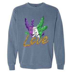 Love Masquerade Carnival Celebration Mardi Gras Gift Garment-Dyed Sweatshirt