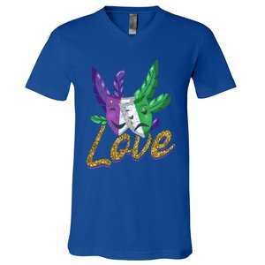 Love Masquerade Carnival Celebration Mardi Gras Gift V-Neck T-Shirt