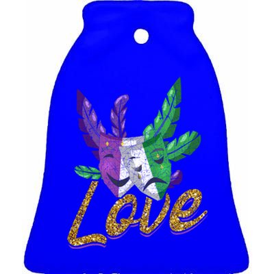 Love Masquerade Carnival Celebration Mardi Gras Gift Ceramic Bell Ornament