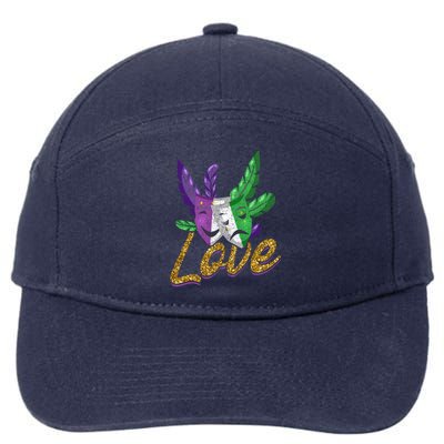 Love Masquerade Carnival Celebration Mardi Gras Gift 7-Panel Snapback Hat