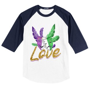 Love Masquerade Carnival Celebration Mardi Gras Gift Baseball Sleeve Shirt