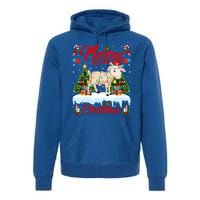 Lamb Merry Christmas Tree Lighting Santa Lamb Xmas Meaningful Gift Premium Hoodie