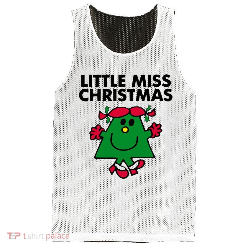 Little Miss Christmas Mesh Reversible Basketball Jersey Tank