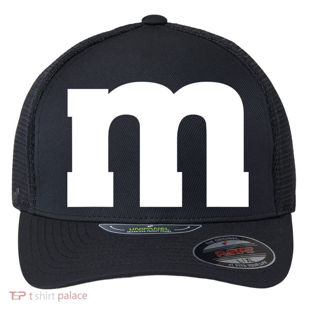 Letter M Capital Alphabet Flexfit Unipanel Trucker Cap