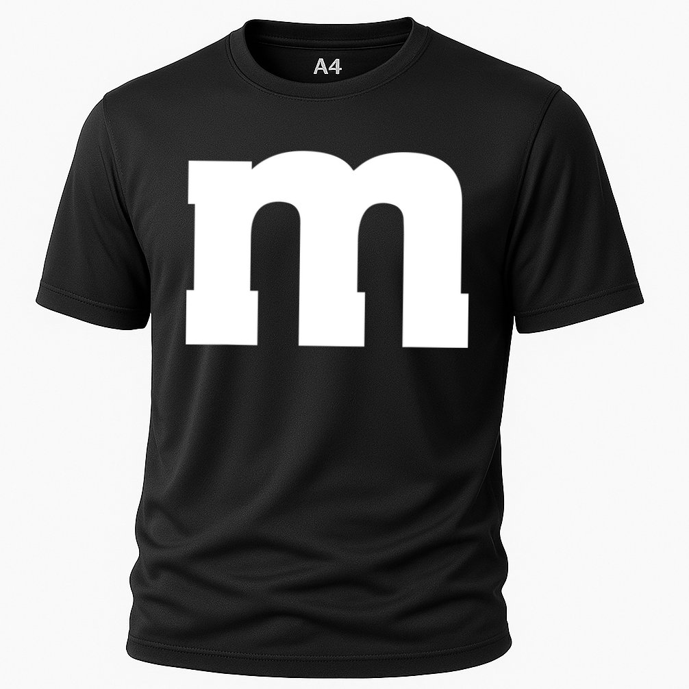 Letter M Capital Alphabet Cooling Performance Crew T-Shirt