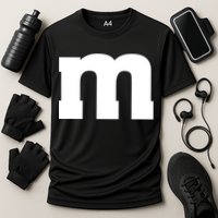 Letter M Capital Alphabet Cooling Performance Crew T-Shirt