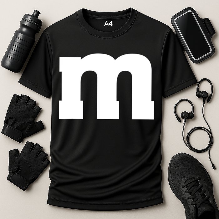 Letter M Capital Alphabet Cooling Performance Crew T-Shirt