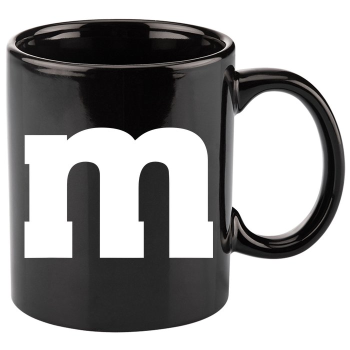 Letter M Capital Alphabet 11oz C Handle Ceramic Mug