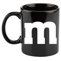 Letter M Capital Alphabet 11oz C Handle Ceramic Mug