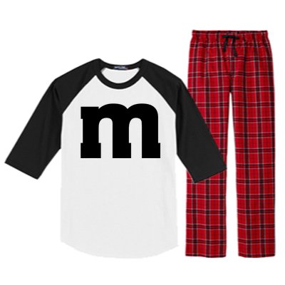 Letter M Capital Alphabet Raglan Sleeve Pajama Set