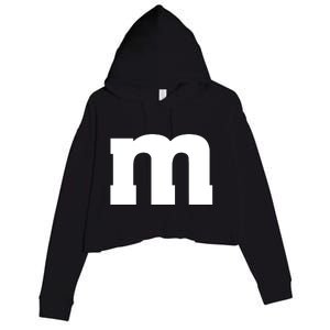 Letter M Capital Alphabet Crop Fleece Hoodie