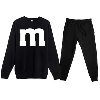 Letter M Capital Alphabet Premium Crewneck Sweatsuit Set